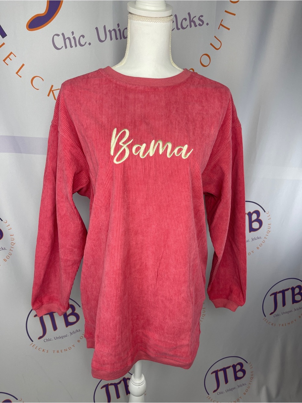 Kids' Pink 'Bama' Corduroy Long Sleeve Shirt